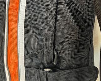 HARLEY DAVIDSON Motorcross Embroidered Orange and Black Panel Jacket