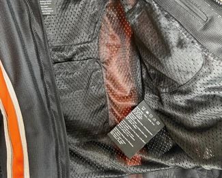 HARLEY DAVIDSON Motorcross Embroidered Orange and Black Panel Jacket