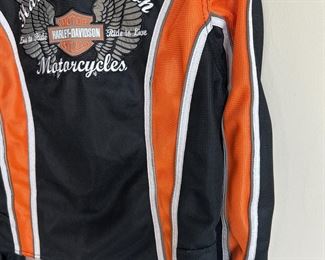 HARLEY DAVIDSON Motorcross Embroidered Orange and Black Panel Jacket