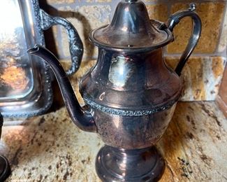 4pc Academy Silver on Copper Teaset