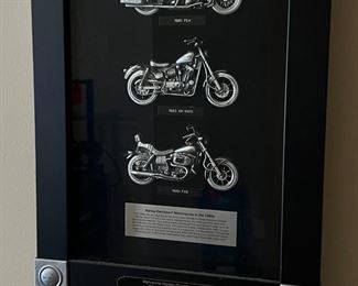Harley Davidson Motorcycles Bikes Of The 1980s Framed Art Plaque Shadow Box