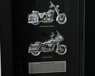 Harley Davidson Motorcycles Bikes Of The 1990s Framed Art Plaque Shadow Box