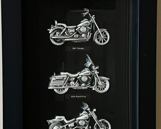 Harley Davidson Motorcycles Bikes Of The 1990s Framed Art Plaque Shadow Box