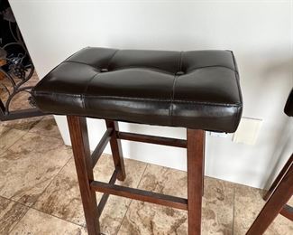 2pc Backless Saddle Seal Counter Height Stools PAIR