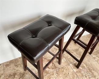 2pc Backless Saddle Seal Counter Height Stools PAIR