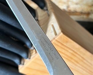 Hampton Forge Epicure 17-Piece Stainless Steel Knife Set with Storage Block