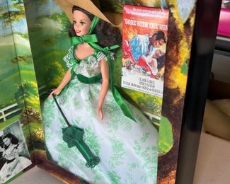 Barbie As Scarlett O’Hara Gone with the Wind Doll Hollywood Legends 12997 Green White Dress