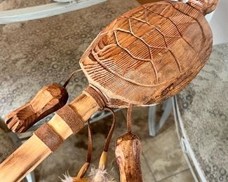 Hand Carved Turtle Rattle 
