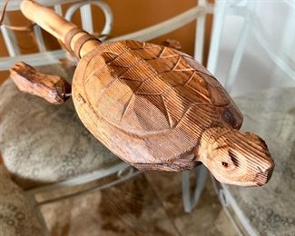 Hand Carved Turtle Rattle 