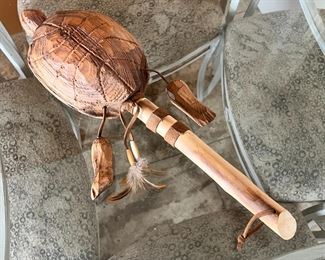 Hand Carved Turtle Rattle 