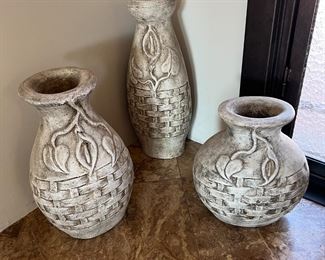 3pc Ceramic Decore Vases