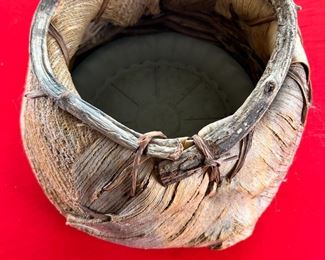 Vintage Palm Leaf Basket 