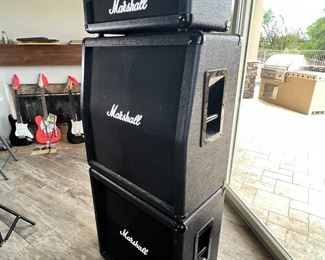 Marshall Full Stack MG100HDFX Head MG412A & MG412AB Cab Guitar Amp 63x26x14in HxWxD
