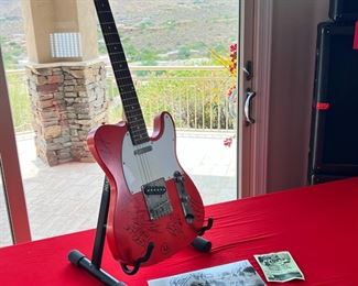 Signed Something Corporate Telecaster Style Electric Guitar No Case SoCo 40x13x3in HxWxD