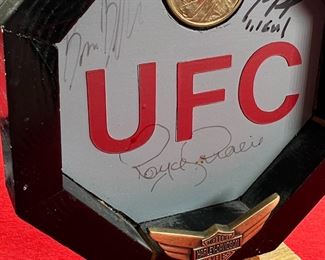 Signed Royce Gracie UFC Collectable Lot Trophy Pass 5.5 inches high.