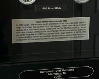 Harley Davidson Motorcycles Bikes Of The 1990s Framed Art Plaque Shadow Box 25x12x2in HxWxD