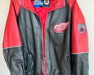 Vintage Pro Player Leather Detroit Red Wings Jacket XL