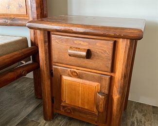 2pc Ponderosa Pine Log Nightstands Custom Made PAIR 32x28x20in HxWxD