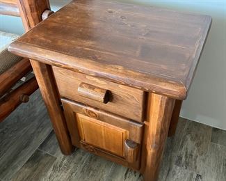 2pc Ponderosa Pine Log Nightstands Custom Made PAIR 32x28x20in HxWxD