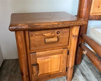 2pc Ponderosa Pine Log Nightstands Custom Made PAIR 32x28x20in HxWxD