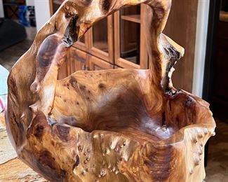 Shan Mu Tree Root Wood Basket Burl 13 x 12 x 12in HxWxD