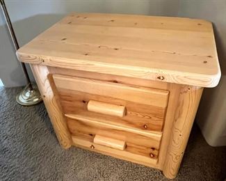 2pc Pine Long Nightstands PAIR 25.5 x 29 x 19.5.in HxWxD