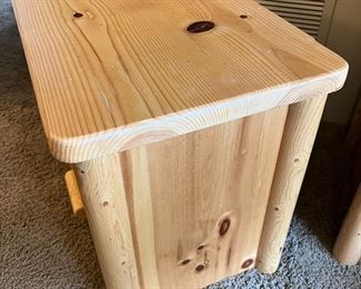 2pc Pine Long Nightstands PAIR 25.5 x 29 x 19.5.in HxWxD