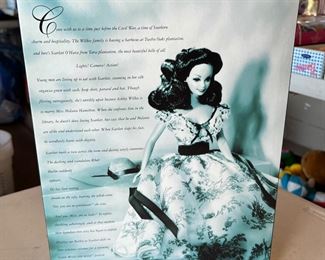 Barbie As Scarlett O’Hara Gone with the Wind Doll Hollywood Legends 12997 Green White Dress 14x10.5x3in HxWxD