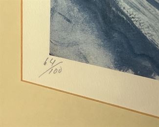 Signed Elisabeth Chaplin Landscape Litho Print Framed Art Frame: 35 x 38in HxWxD