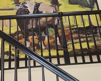 large, signed oil on canvas painting: 90" x 60"