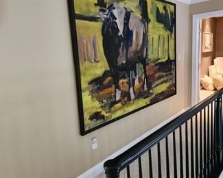 large, signed oil on canvas painting: 90" x 60"