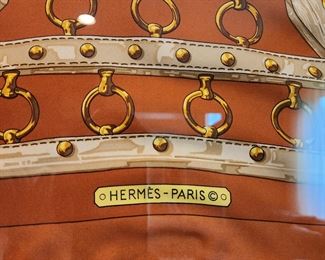 framed Hermes silk scarf