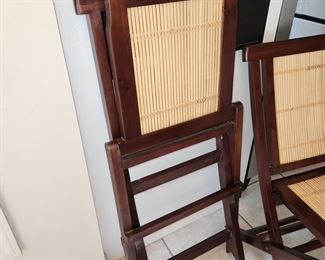 set of 8 folding teak chairs