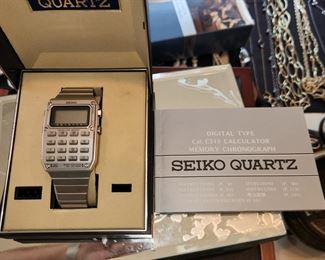 Vintage Seiko C515 Calculator Memory Digital Watch C515