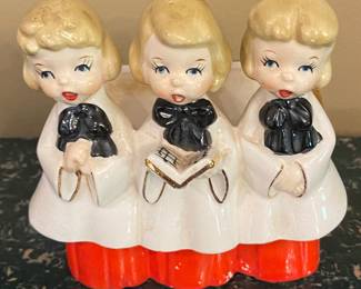 Vintage Christmas Carolers Planter