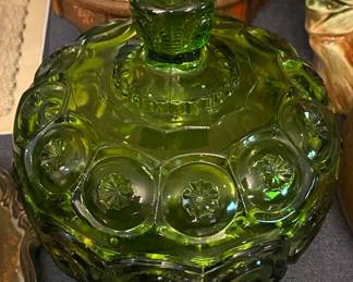 Fenton Glass Covered Compote