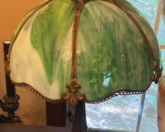 Old Slag Glass Table Lamp