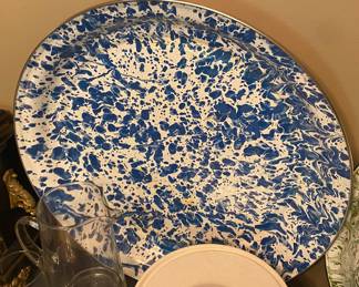 Blue and White Swirl Enamelware