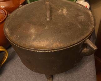 Cast Iron Lidded Three-Legged Pot