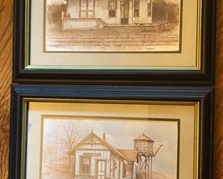 Small Framed Train Station Prints