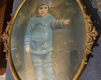 Metal Framed Young Boy Themed Photograph