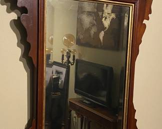 Old Walnut Wall Mirror 