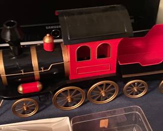 Figural Tin Locomotive Planter