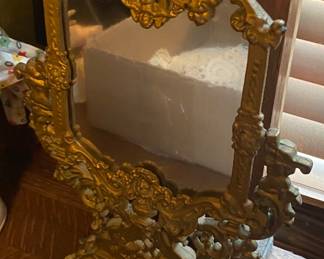 Ornate Metal Table Mirror