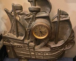 Lux Electric Figural Ship Clock
