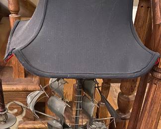 Figural Ship Lamp