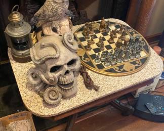 Marble Top Walnut Table