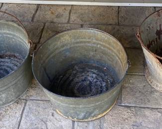 Galvanized Tubs and Coal Bucket