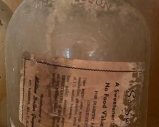 Old Paper Label Sweetener Jar