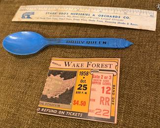 1958 N.C. State vs. Wake Forest Ticket Stub 